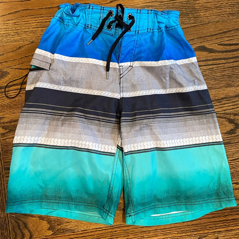 Boys Just Bones bathing suit board shorts size 30 waist (adjustable)
